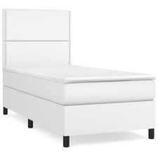 vidaXL fehér műbőr rugós ágy matraccal 90x190 cm (3142756) ágy és ágykellék