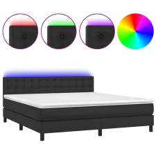 vidaXL fehér műbőr rugós ágy matraccal és LED-del 180x200 cm (3134237) ágy és ágykellék