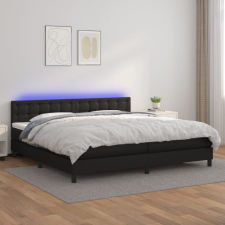 vidaXL fehér műbőr rugós ágy matraccal és LED-del 200x200 cm ágy és ágykellék