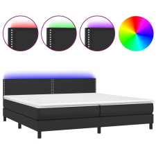 vidaXL fehér műbőr rugós ágy matraccal és LED-del 200x200 cm (3134183) ágy és ágykellék