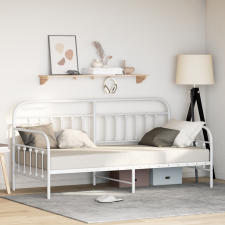 vidaXL Fehér Nappali Keret 90x190 cm Acél ágy és ágykellék