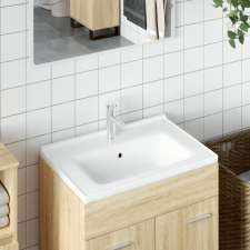 vidaXL fehér négyszögletű kerámia fürdőszobai mosdókagyló 71x48x19,5cm szaniter