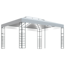 vidaXL fehér pavilon fényfüzérrel 4 x 3 x 2,7 m kerti bútor