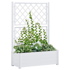 vidaXL fehér polipropilén rácsos kerti ültető 100 x 43 x 142 cm kerti tárolás