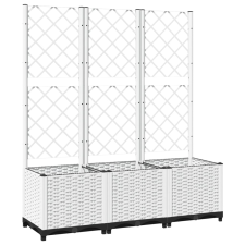 vidaXL fehér polipropilén rácsos kerti ültetőláda 120 x 40 x 136 cm (153284) kerti tárolás