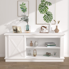 vidaXL fehér szénacél mini pajtatolóajtó-szett 152 cm építőanyag