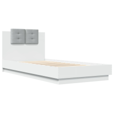 vidaXL fehér szerelt fa ágykeret fejtámlával 100 x 200 cm (3209933) ágy és ágykellék