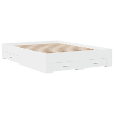 vidaXL fehér szerelt fa ágykeret fiókokkal 135 x 190 cm (3280405) ágy és ágykellék
