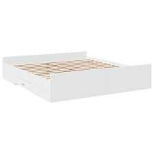 vidaXL fehér szerelt fa ágykeret fiókokkal 180 x 200 cm (3280272) ágy és ágykellék