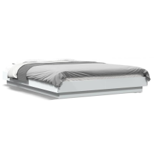 vidaXL fehér szerelt fa ágykeret LED-del 135 x 190 cm ágy és ágykellék