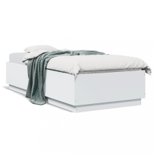 vidaXL Fehér szerelt fa ágykeret LED-del 90 x 200 cm ágy és ágykellék