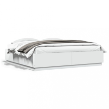 vidaXL Fehér szerelt fa ágykeret LED-világítással 180 x 200 cm ágy és ágykellék