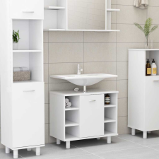 vidaXL Fehér szerelt fa fürdőszobaszekrény 60 x 32 x 53,5 cm fürdőszoba bútor