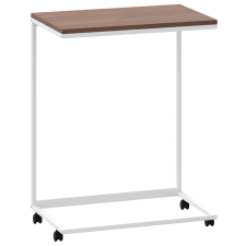 vidaXL fehér szerelt fa kisasztal kerekekkel 55x35x70 cm (343102) bútor