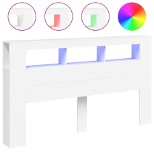 vidaXL fehér szerelt fa LED-es fejtámla 180x18,5x103,5 cm (837358) ágy és ágykellék