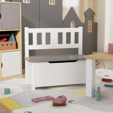 vidaXL fehér-szürke MDF gyermek tárolópad 60 x 30 x 55 cm bútor