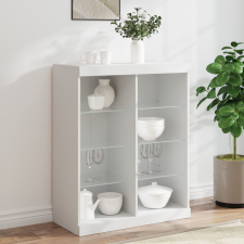 vidaXL fehér tálalószekrény LED-világítással 81 x 37 x 100 cm bútor