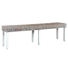 vidaXL fehér természetes kubu rattan és tömör mangófa pad 160 cm bútor