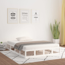 vidaXL fehér tömör fa ágykeret 120 x 190 cm (4FT Small Double) ágy és ágykellék
