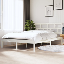 vidaXL fehér tömör fa ágykeret 135 x 190 cm (4FT6 Double) ágy és ágykellék