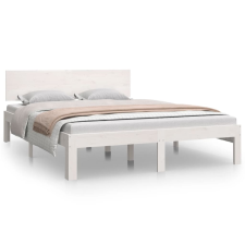 vidaXL fehér tömör fa ágykeret 135 x 190 cm (4FT6 Double) (810471) ágy és ágykellék