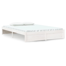 vidaXL fehér tömör fa ágykeret 135 x 190 cm (4FT6 Double) (814925) ágy és ágykellék