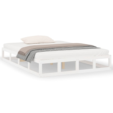 vidaXL fehér tömör fa ágykeret 135 x 190 cm (4FT6 Double) (820837) ágy és ágykellék