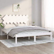vidaXL fehér tömör fa ágykeret 140 x 190 cm ágy és ágykellék