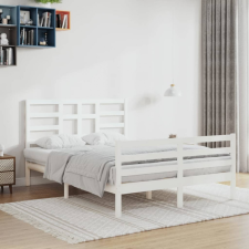 vidaXL fehér tömör fa ágykeret 140 x 200 cm ágy és ágykellék