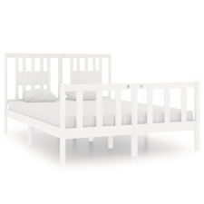 vidaXL fehér tömör fa ágykeret 140x190 cm (3104109) ágy és ágykellék