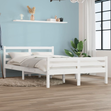 vidaXL fehér tömör fa ágykeret 140x200 cm ágy és ágykellék