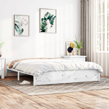 vidaXL fehér tömör fa ágykeret 160x200 cm ágy és ágykellék