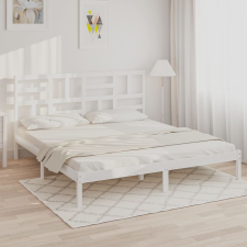 vidaXL fehér tömör fa ágykeret 200 x 200 cm ágy és ágykellék