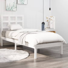 vidaXL fehér tömör fa ágykeret 75 x 190 cm (2FT6 Small Single) ágy és ágykellék