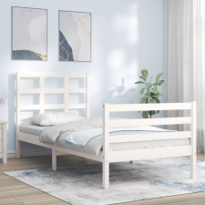 vidaXL fehér tömör fa ágykeret fejtámlával 100 x 200 cm ágy és ágykellék