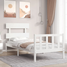 vidaXL fehér tömör fa ágykeret fejtámlával 100 x 200 cm ágy és ágykellék