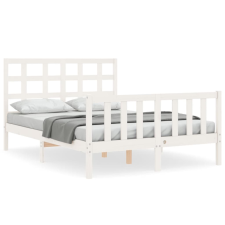 vidaXL fehér tömör fa ágykeret fejtámlával 120 x 200 cm (3192097) ágy és ágykellék