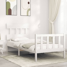 vidaXL fehér tömör fa ágykeret fejtámlával (3FT Single) bútor