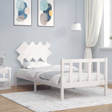 vidaXL fehér tömör fa ágykeret fejtámlával (3FT Single) ágy és ágykellék