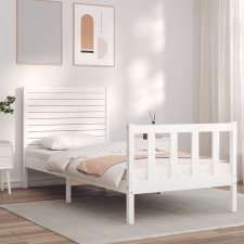 vidaXL fehér tömör fa ágykeret fejtámlával 90 x 200 cm ágy és ágykellék