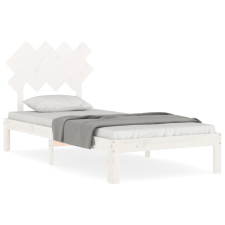 vidaXL fehér tömör fa ágykeret fejtámlával 90 x 200 cm (3193712) ágy és ágykellék