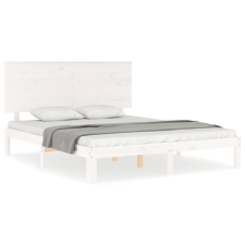 vidaXL fehér tömör fa ágykeret fejtámlával King Size (3193667) ágy és ágykellék