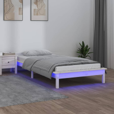 vidaXL fehér tömör fa ágykeret LED-ekkel 90 x 200 cm ágy és ágykellék