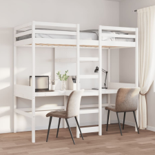 vidaXL fehér tömör fenyő galériaágy-keret matrac nélkül 90 x 190 cm ágy és ágykellék