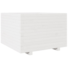 vidaXL fehér tömör fenyő virágláda 70 x 70 x 49,5 cm kerti tárolás