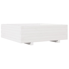 vidaXL fehér tömör fenyő virágláda 80x80x26,5 cm kerti tárolás