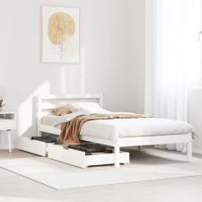 vidaXL fehér tömör fenyőfa ágy matrac nélkül 100 x 200 cm ágy és ágykellék
