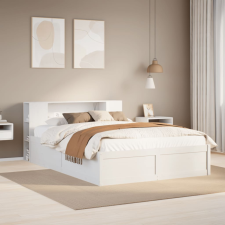 vidaXL fehér tömör fenyőfa ágy matrac nélkül 120 x 190 cm ágy és ágykellék