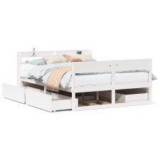 vidaXL fehér tömör fenyőfa ágy matrac nélkül 120 x 190 cm (3307141) ágy és ágykellék