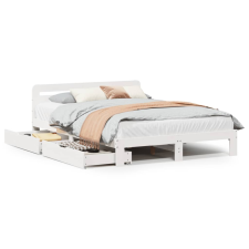 vidaXL fehér tömör fenyőfa ágy matrac nélkül 120 x 190 cm (3309867) ágy és ágykellék